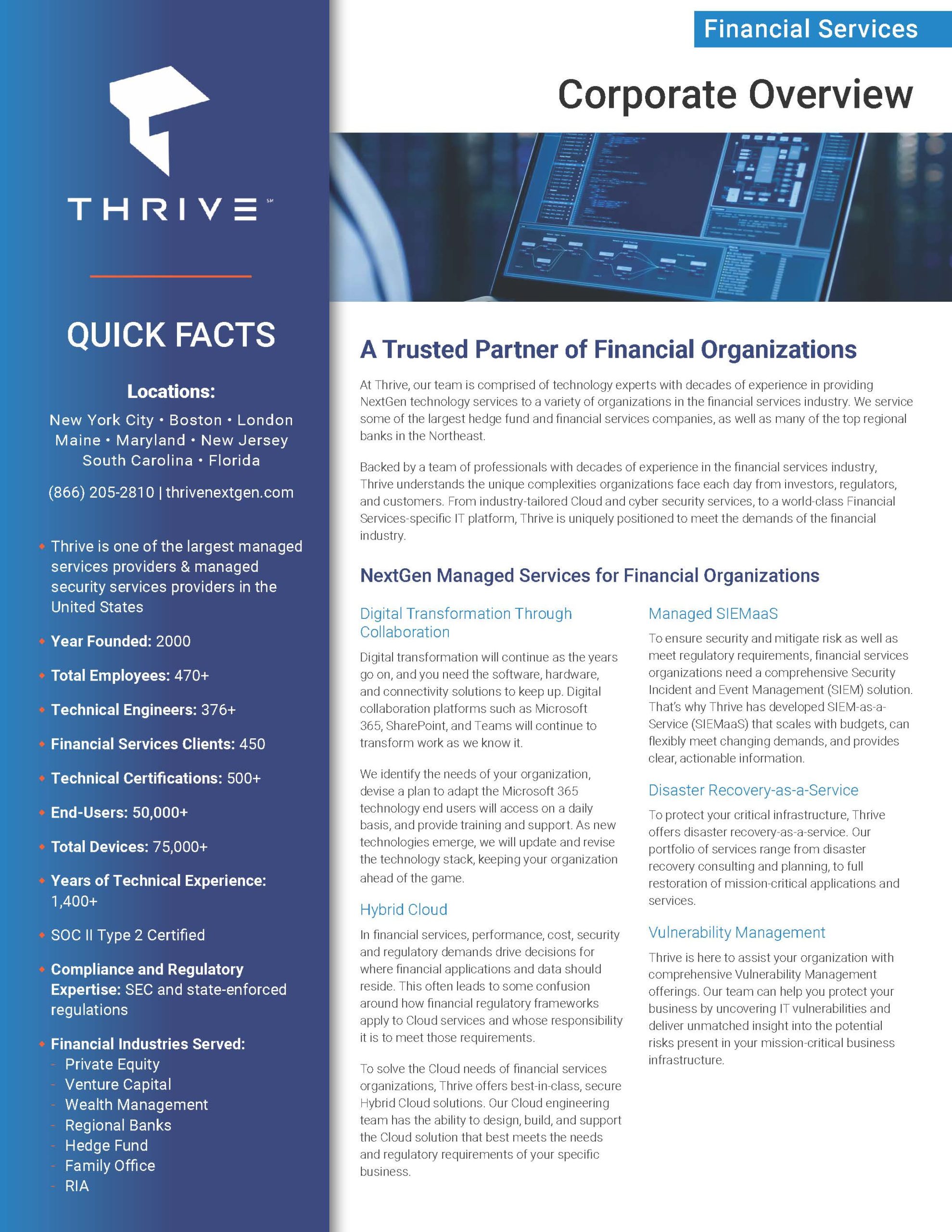Thrive Corporate Overview FINANCIAL 071921 Page 1