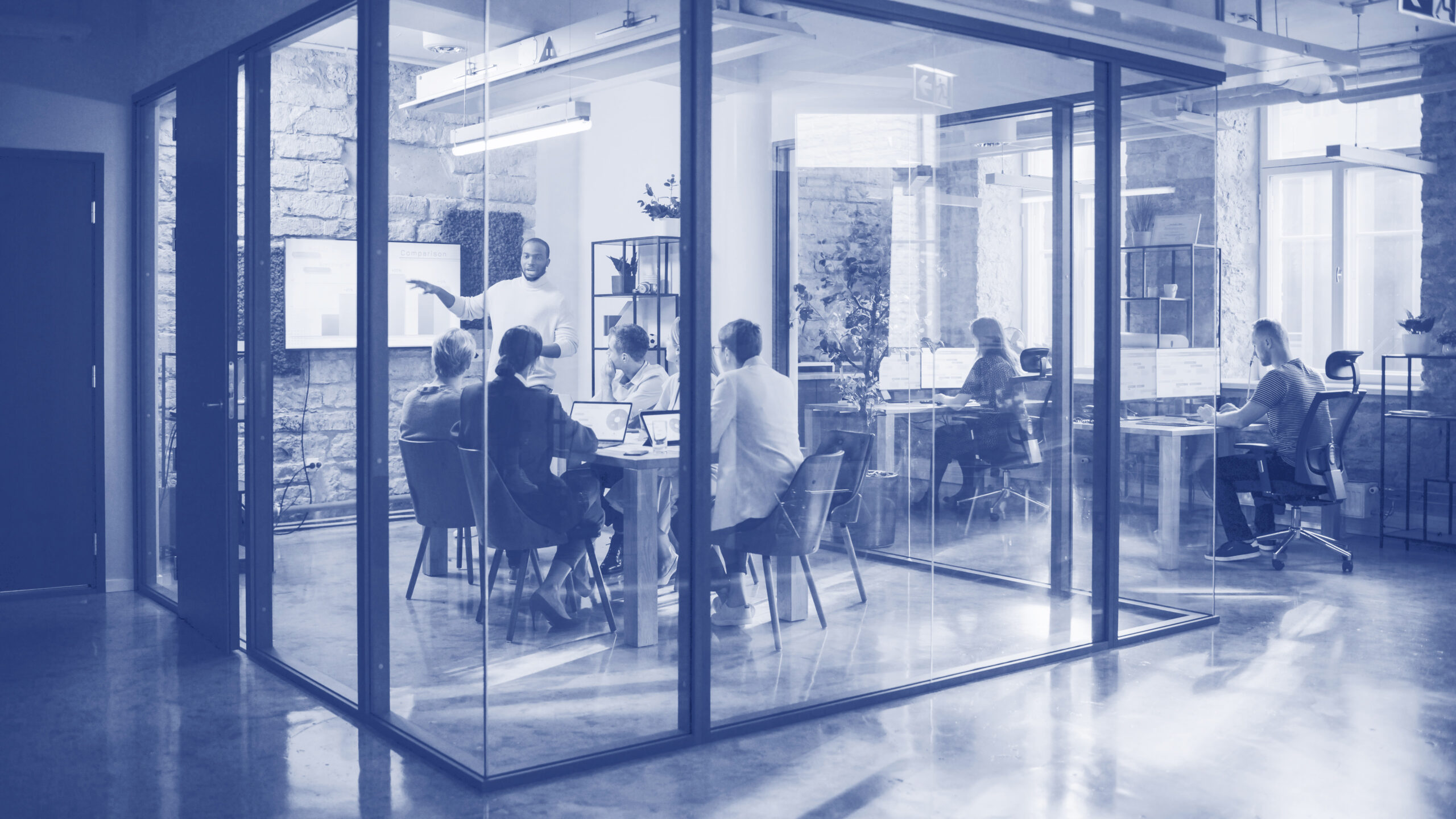 Office Conference Room Meeting: Male Chief Executive Talking to