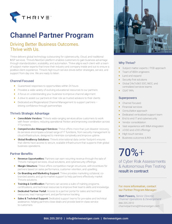 Thrive Channel Partner Program Overview Page 1