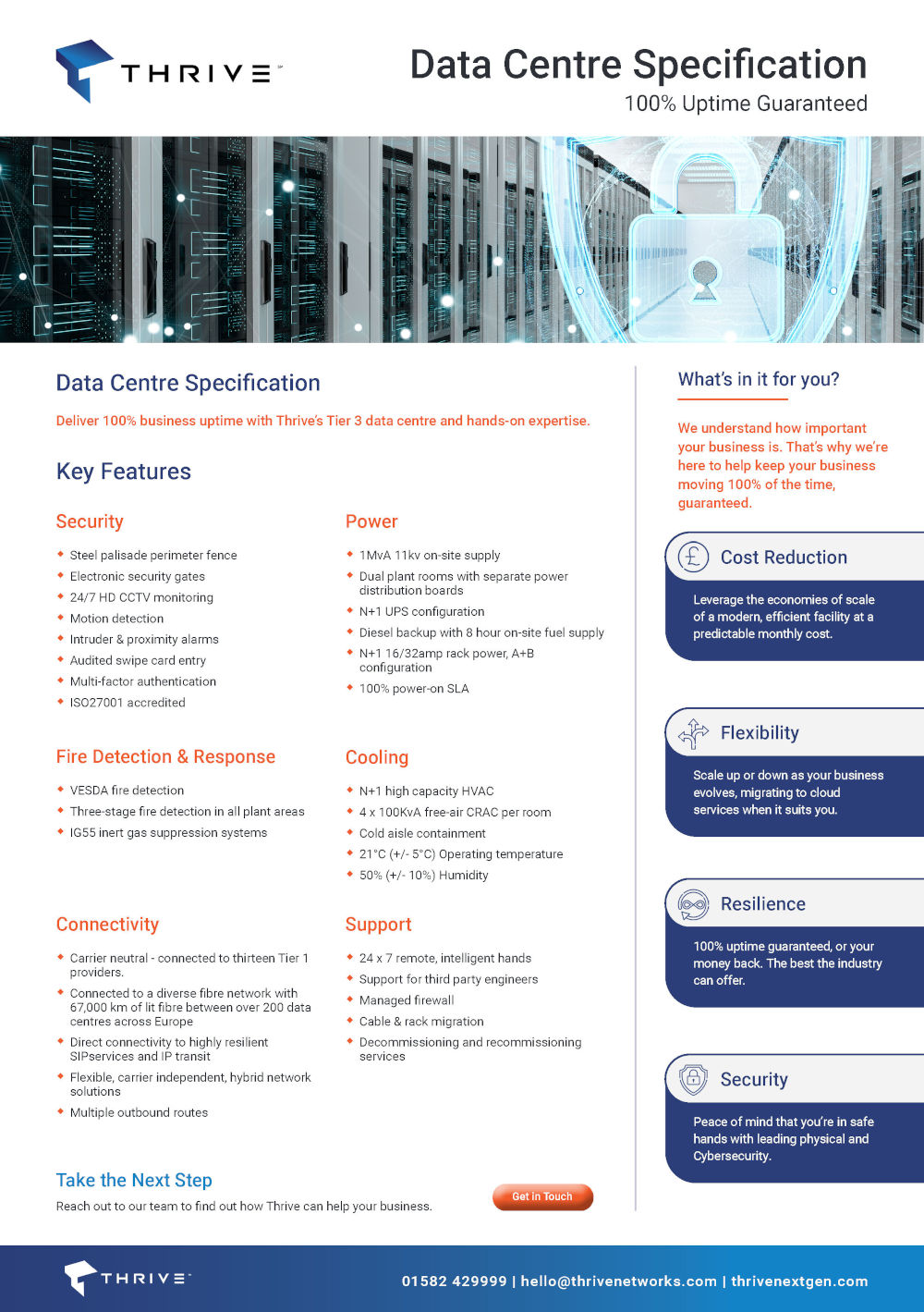 Thrive Data Centre Specification UK cover